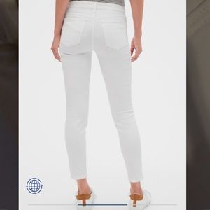 Gap White Distressed Mid Rise Skinny Jean Legging